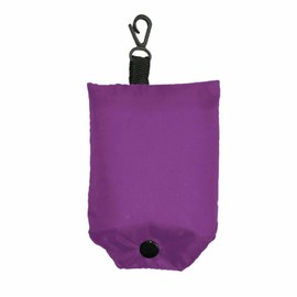 fiXte Reusable Fold Away Shopping Bag Eco Friendly Foldable Travel Grocery Carrier with Carry Pouch and Clip (Purple)