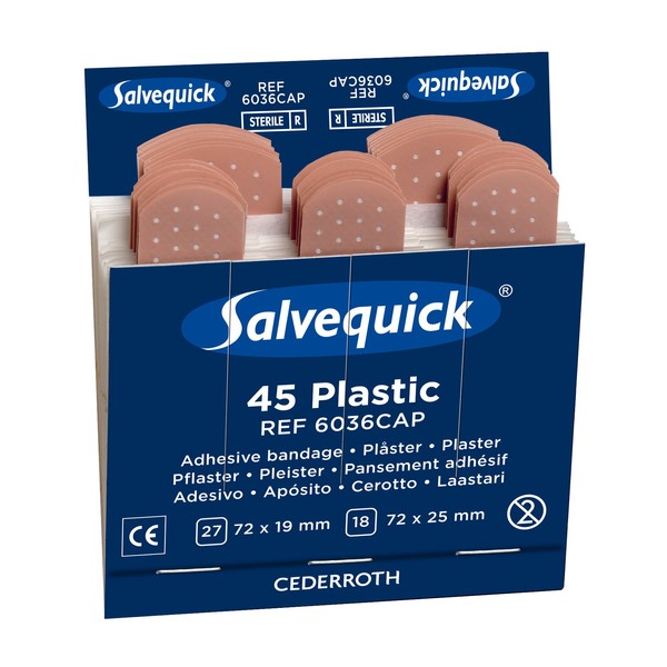 Salvequick Passende Refills für den Spender, 45 Pflaster, wasserfest 1.9