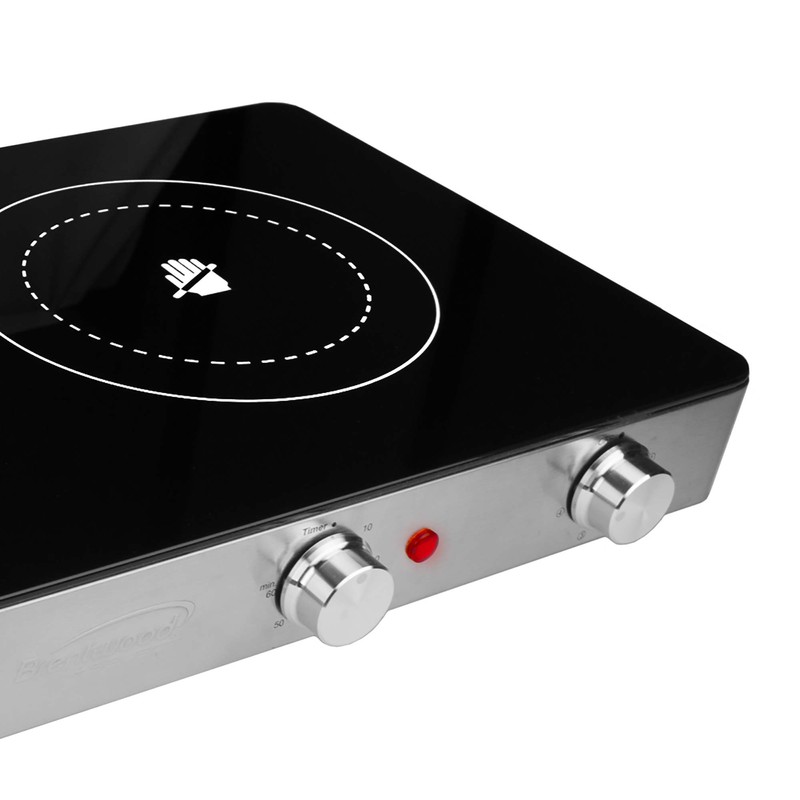 Brentwood Select TS-382 Double Infrared Electric Countertop Burner,1800-Watt, with Timer,Stainless