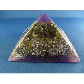 R.Violet Large Pyramid Orgone Generator Energy Accumulator PERFECT GIFTING TOOL!!!! Made 7.83/432/528Hz Frequency with OM Chants Many Beautiful Ingredients!!