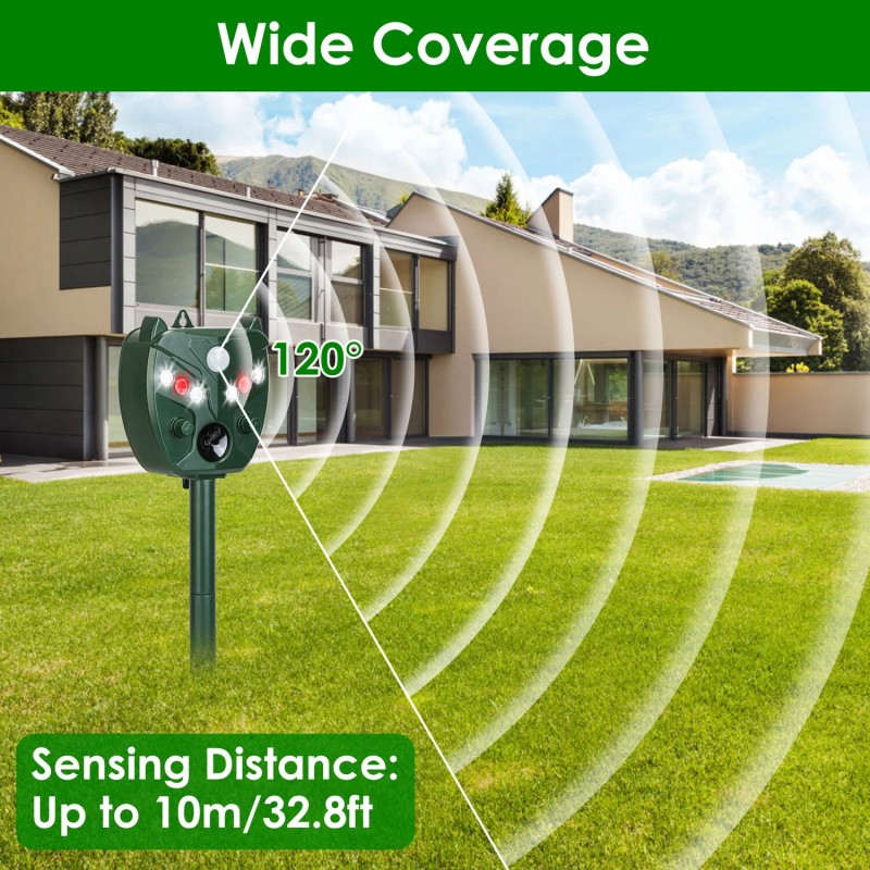 iMountek Solar Animal Ultrasonic Repeller Outdoor Mole Snake Animal Repeller