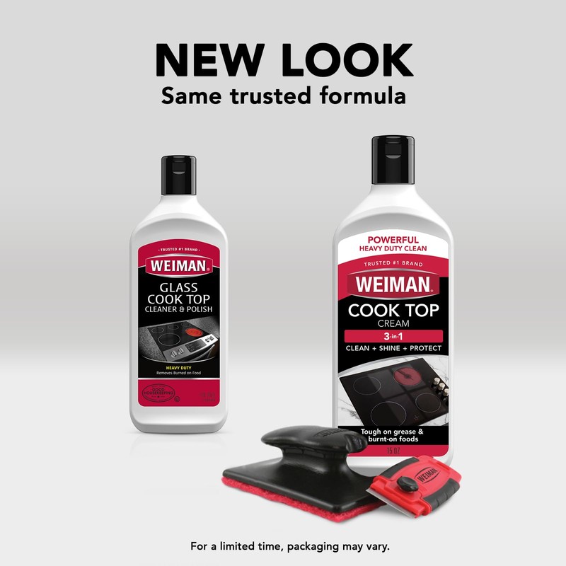Weiman Glass Cooktop & Stove Top Cleaner Kit, Removes Grease