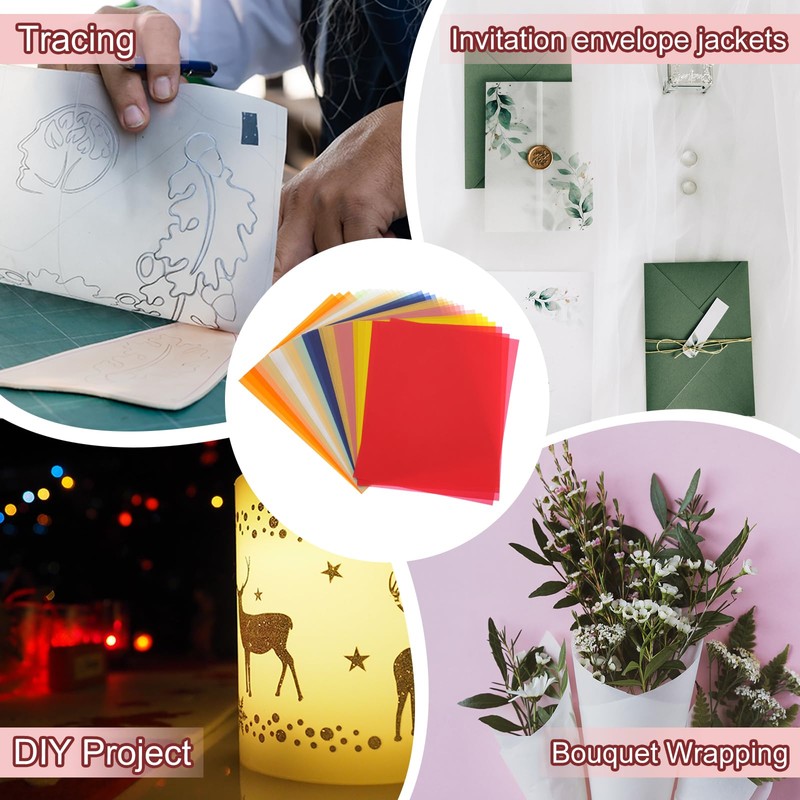 PATIKIL 60 Sheets Vellum Paper 8.5"x11" Printable Translucent Paper 100GS