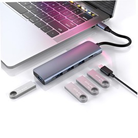 Gatuida 5-in-1 USB Type- Type-c Docking Station with Pd Charging USB 3.0 Hub for Laptop Computer