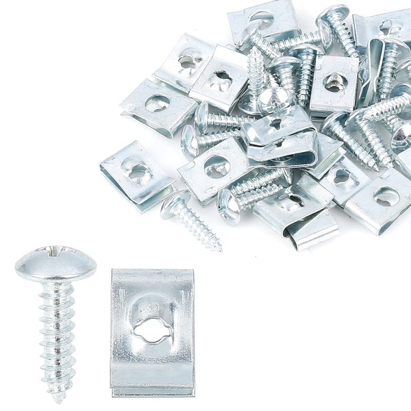 X AUTOHAUX 20 Sets 4.2x16mm U Clip Screw Assortment Car