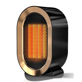 QQT Electric Space Heater,Portable Energy Efficient Space Heaters for Indoor Use,Two-Speed Portable Heater Fan for Office with Adjustable,Overheating Protection,Dark Black