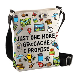PLITI Geocaching Gift Treasure Hunter Gift Geocache Lover Gift Just One More Geocache I Promise Geocacher Crossbody Bag, More Geocache Cbagu