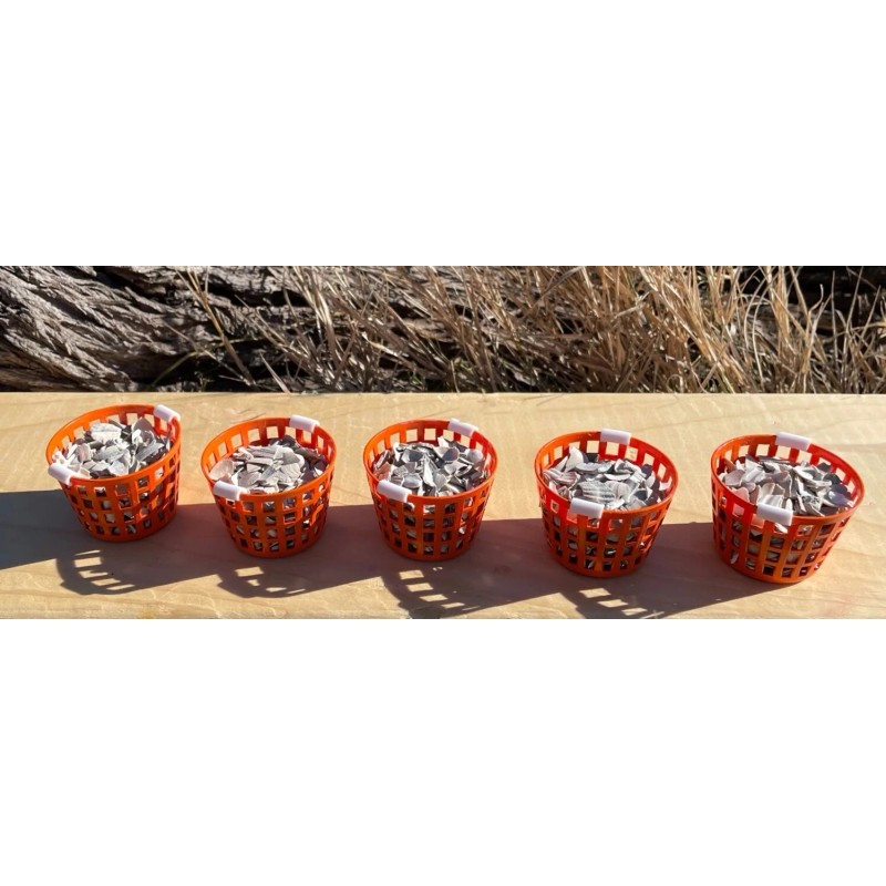 Blackway Boat Models MINIATURE OYSTER BASKET, ORANGE, PLASTIC, WITH OYSTERS,