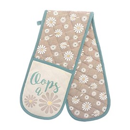 Double Oven Gloves Heat Resistant Cotton Kitchen Padded Mitts for Home Cooking Baking (Design 2)