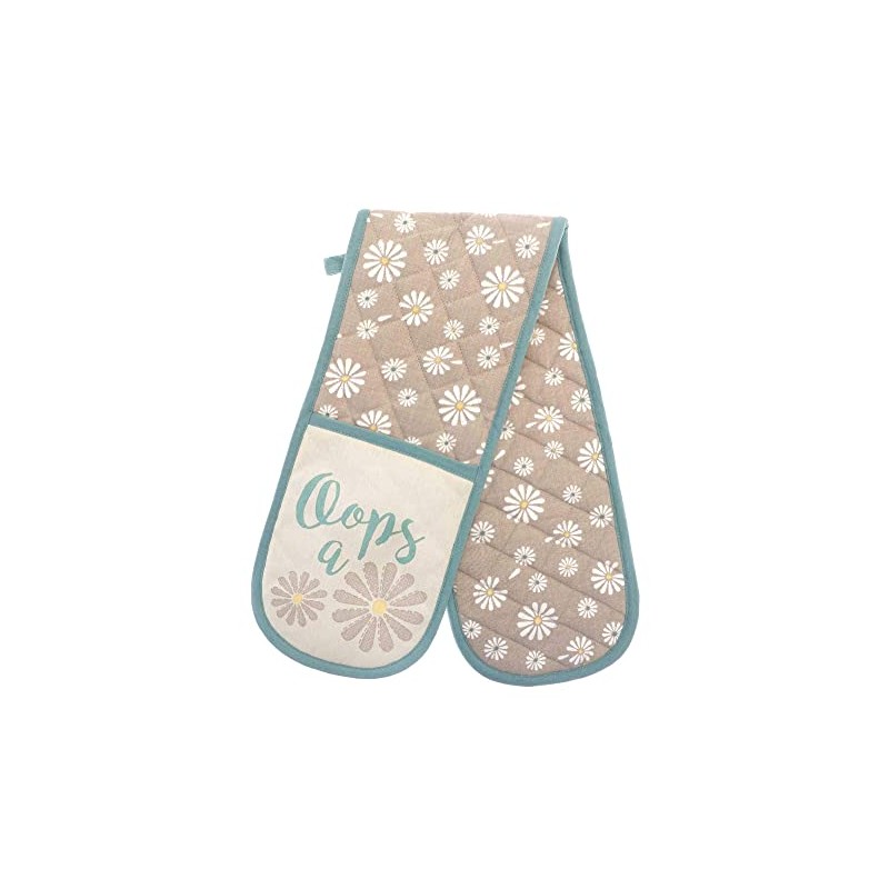 Double Oven Gloves Heat Resistant Cotton Kitchen Padded Mitts for