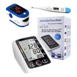 Medidor de Presion Baumanometro Kit Oximetro y Termometro Color Blanco Clinical Home Kit                                                              