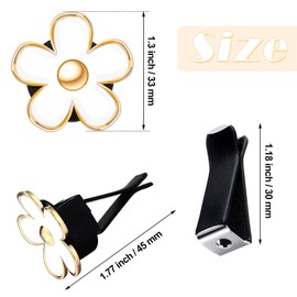 Frienda 6 Pcs Daisy Flower Air Vent Clip Accessories Air Conditioning Outlet Clip Car Air Freshener Dashboard Accessories Charm Car Inter Decor(3 cm, 3.3 cm,Red, White, Black)