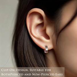 Tienyuu 8-Piece Non-Piercing Ear Clips – Stainless Steel Fake Ear Hoops for Men and Women, 4 Colors