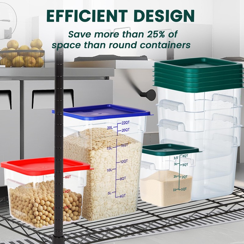 BIEAMA 4 Pack Food Storage Containers with Lids, 4 Quart