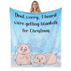 Christmas Pig Blanket 50x60''- Christmas Blankets for Women, Cuet Pig Blanket for Girls, Funny Pig Gifts for Pig Lovers Christmas Blanket Gifts for Pig Owner Pig Lover Stocking Stuffers for Women