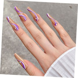 FOMIYES 2sets Nail Art Design Accessories Long France Style Nails Quick Manicure 48pcs*2