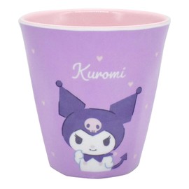 Ken Onishi Sanrio Melamine Tumbler KUROMI/PU, Size: Approx. φ3.4 inches (8.7 cm), H9 inches (9 cm), SRF-782