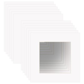 ZBEIVAN 12x12 White Picture Mats with Core Bevel Cut Frame Mattes for 8x8 Pictures - Pack of 12