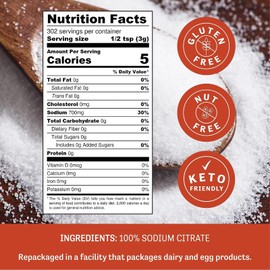 Judee’s Sodium Citrate 2 lb - 100% Non-GMO, Keto-Friendly - Gluten-Free and Nut-Free - Food Grade - Great for Molecular Gastronomy Cooking - Emulsifier for Cheese Sauce - Serves as Preservative