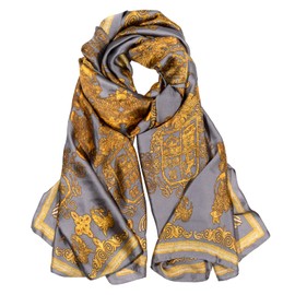 Bestshe Silk Feeling Long Scarf Fashion Floral Large Scarf Satin Shawl Wraps for Women with Gift Packed