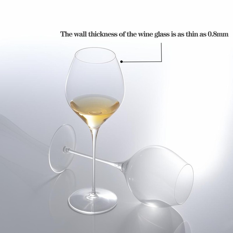 HUKNFC Wine Glasses Set of 4, Ultra-Thin Premium Crystal Glasses