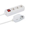UNITEC 2m White 3 Way Power Strip with Switch