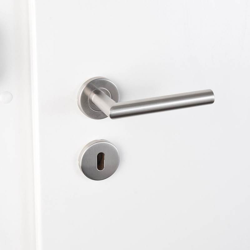 AGT Door Handle Set: Modern Stainless Steel Door Fitting Set,