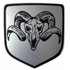 24Designs Compatible Front Emblem Dead Ram Skull Silver Replacement for Dodge Neon Srt4 or Charger