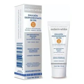 Exderm White Despigmentante Dia Protector Solar Fps Antimanchas 50ml Desvanece Melasma Paño