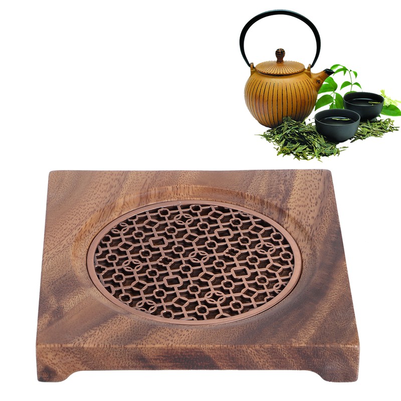 Household Innovative Walnut Square Teapot Mat Heat Insulation Coaster Tea