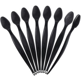 Silicone Lip Scrub Brushes, Beomeen Black Double-Sided Exfoliating Lip Brush Soft Silicone Lip Scrubber Exfoliator Tool Blackhead Remover for Skincare 20 Pack