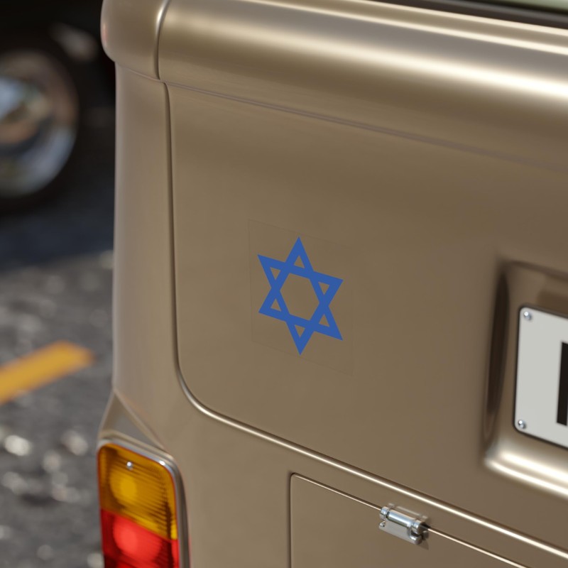 Star of David Israel Sticker Support Israel 4x4 Decal Transparent