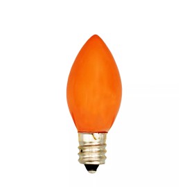 Creative Hobbies 25 Pack C7 LED Orange Replacement Light Bulbs for Christmas Strings 0.7W Ceramic
