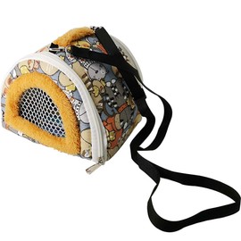 La La Pet® 2 in 1 Portable Small Animals Hamster Carrier Bag & Warm Bird Nest Hammock House with Detachable Strap Zipper & Breathable Mesh Window Pet Outdoor for Parrot Guinea Pig Squirrel (B)