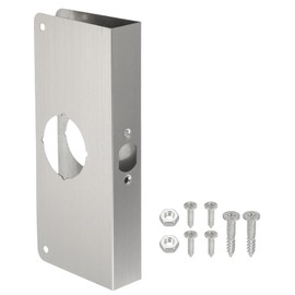PATIKIL Door Reinforcement Plate, 1 Set Doors Reinforce Repair for 1-3/8" Thick Door 9" Size Door Knob Lock Latch Deadbolt Cover Plate Home Security, Silver