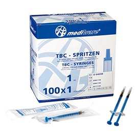 Mediware I3 040200 Tuberculin Syringes U 100, 1 ml (Pack of 100)