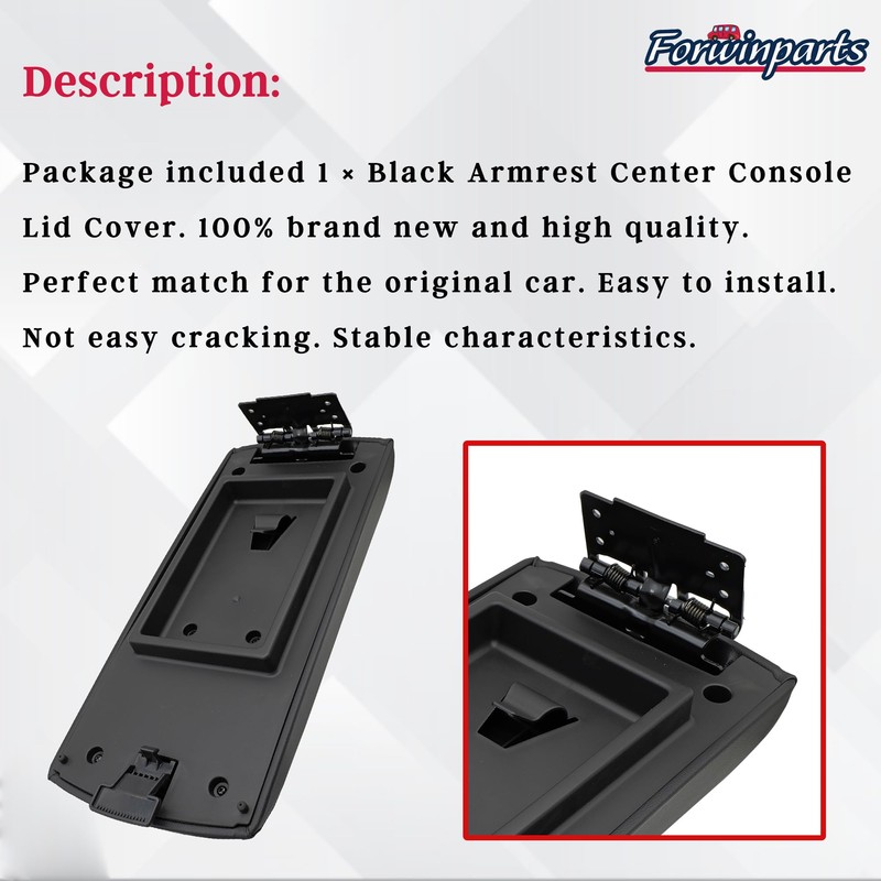 Forwinparts Armrest Center Console Lid Cover FA8Z7406024AB FA8Z-7406024-AB for Ford