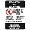No Soliciting Sticker for House,4x6 inch 2pcs “ No Soliciting