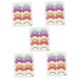 NOLITOY 5sets Lashes False Eyelashes Performance Eyelashes Mascara Party and Cosplay 5pairs*5