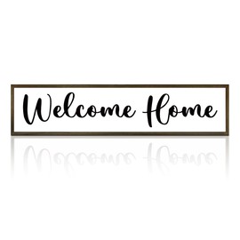 Welcome Home Sign – Farmhouse Front Porch Decor, Freestanding Wooden Plaque for Entryway or Living Room – Housewarming Gift, Realtor Gift, Farmhouse Home Decoration