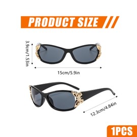 CutitiUU PC Wrap Around Rectangular Butterfly Sunglasses,UV400 Protection,Polarized Sunglasses Womens UV Protection,Trendy Retro Shades,for Driving Outdoors