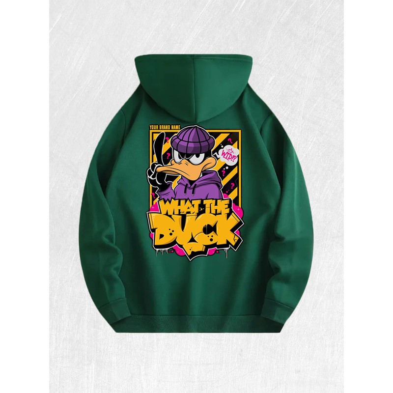 What the Duck Graffiti Hoodie 100% Cotton US Warehouse 7
