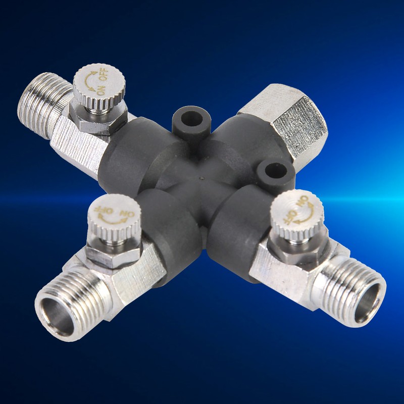 1/8 Three Way Adjustable Metal Air Hose Splitter Airbrush Fitting