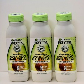 Garnier 3 - GARNIER FRUCTIS SMOOTHING + AVOCADO HAIR TREAT CONDITIONER 11.8 fl oz FRIZZY