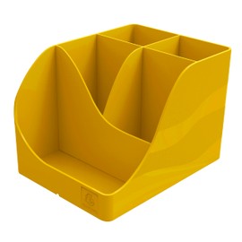 EXACOMPTA - 69508D - 1 Pen Holder Pen-Wave Bee Blue Saffron - 5 Compartments - 4 High Compartments for Large Utensils and 1 Bottom Compartment for Small Utensils