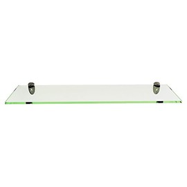 Fab Glass and Mirror Rectangle Floating Shelf Kit 12" X 27"-Clear Tempered Glass Wall Shelves