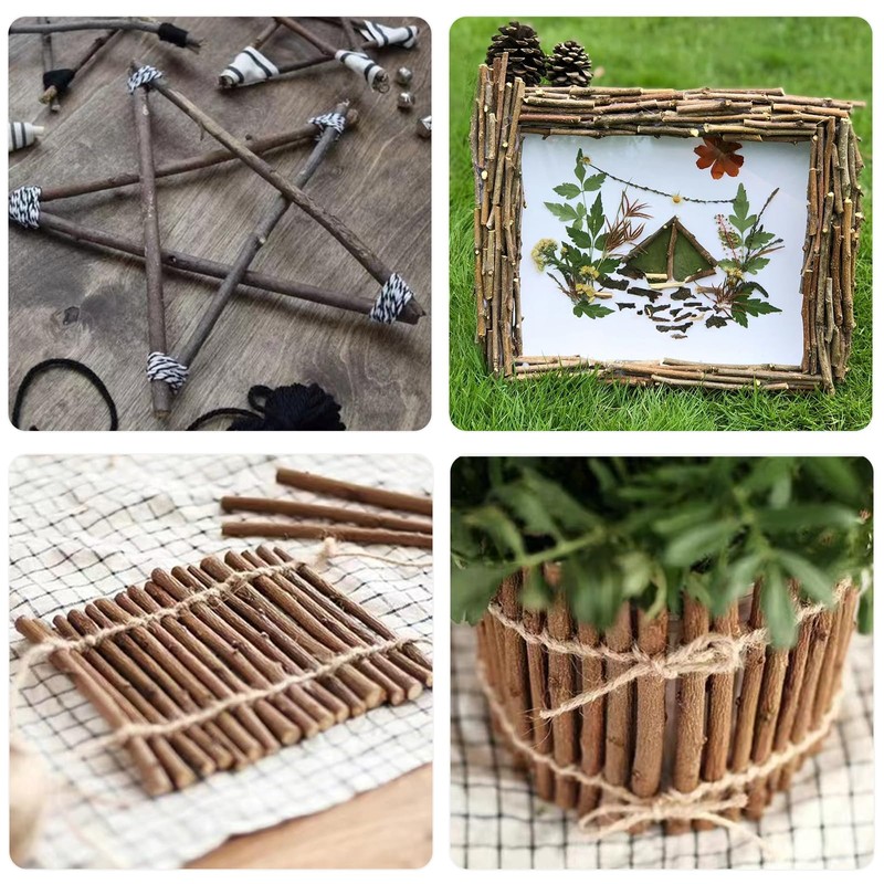 80Pcs Wooden Log Sticks for Crafts, 10CM Wood Sticks 0.2-0.3