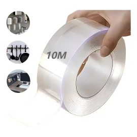 Cinta Nano Adhesiva De Doble Cara Lavable Reutilizable 10mts