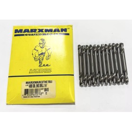 Marxman 1/4" HSS Double End Body Drill 135° Split Point USA Made 12 Pack