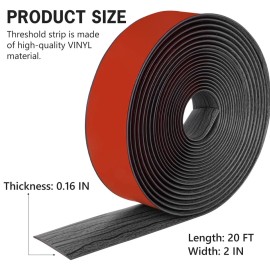MYFAMIREA 20Ft Floor Transition Strip Self Adhesive Vinyl Cover Floor Strip Flat Divide...